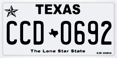 TX license plate CCD0692