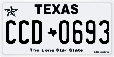 TX license plate CCD0693