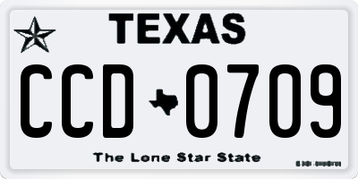 TX license plate CCD0709