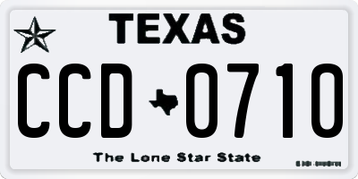 TX license plate CCD0710