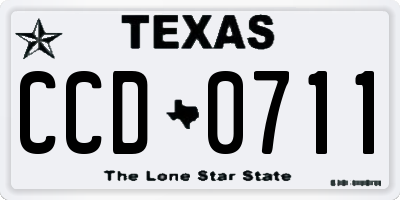 TX license plate CCD0711