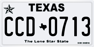 TX license plate CCD0713