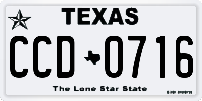 TX license plate CCD0716