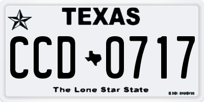 TX license plate CCD0717