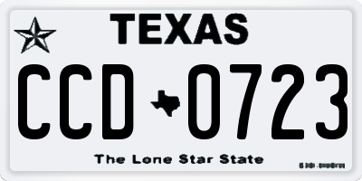 TX license plate CCD0723