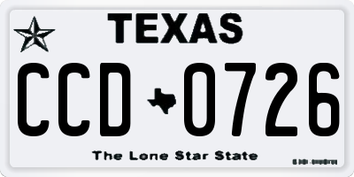TX license plate CCD0726