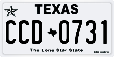 TX license plate CCD0731
