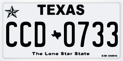 TX license plate CCD0733