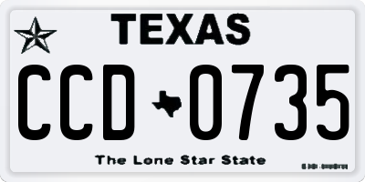 TX license plate CCD0735