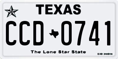 TX license plate CCD0741