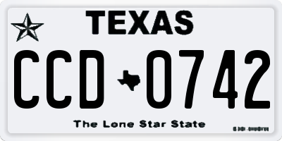 TX license plate CCD0742