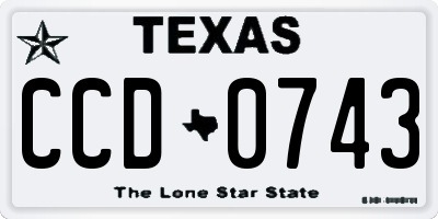 TX license plate CCD0743