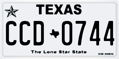 TX license plate CCD0744