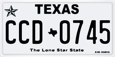 TX license plate CCD0745