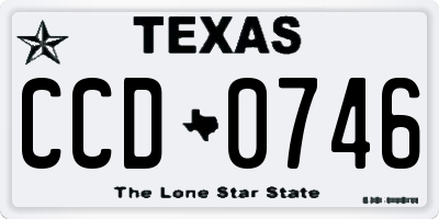 TX license plate CCD0746