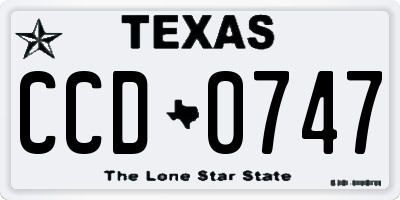 TX license plate CCD0747