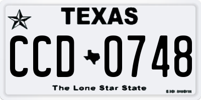 TX license plate CCD0748