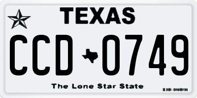 TX license plate CCD0749