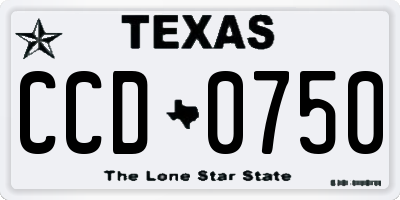TX license plate CCD0750