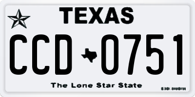 TX license plate CCD0751