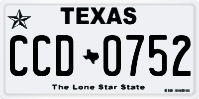 TX license plate CCD0752