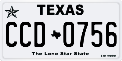 TX license plate CCD0756