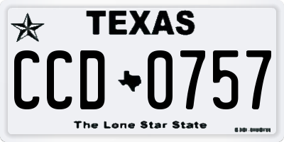 TX license plate CCD0757
