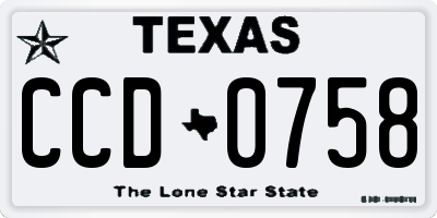 TX license plate CCD0758