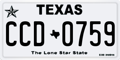 TX license plate CCD0759