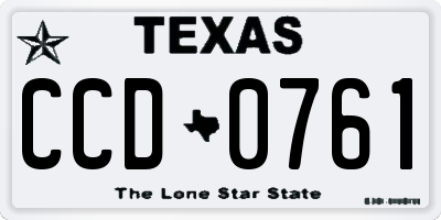 TX license plate CCD0761
