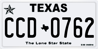 TX license plate CCD0762