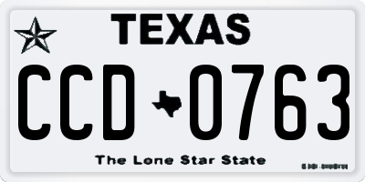 TX license plate CCD0763