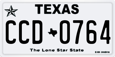 TX license plate CCD0764