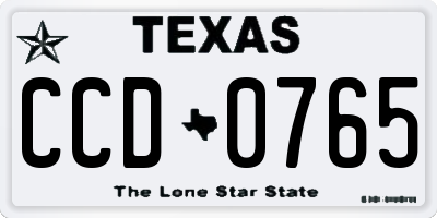 TX license plate CCD0765