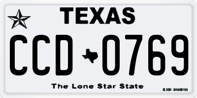 TX license plate CCD0769