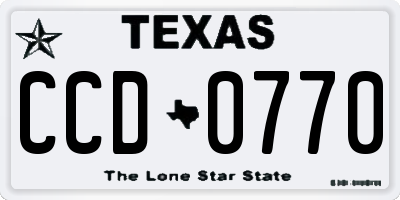 TX license plate CCD0770