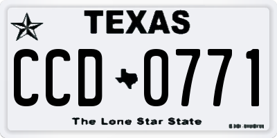 TX license plate CCD0771