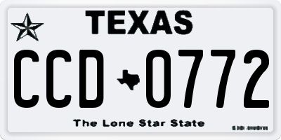 TX license plate CCD0772