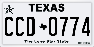 TX license plate CCD0774