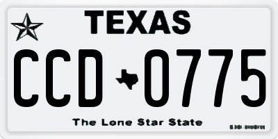 TX license plate CCD0775