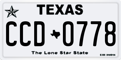 TX license plate CCD0778