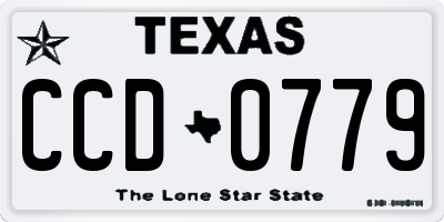 TX license plate CCD0779