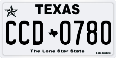 TX license plate CCD0780