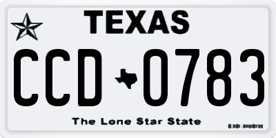 TX license plate CCD0783