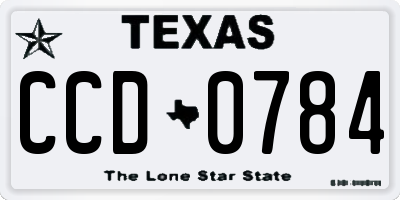 TX license plate CCD0784