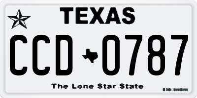 TX license plate CCD0787