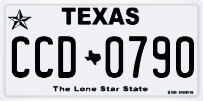 TX license plate CCD0790