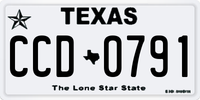 TX license plate CCD0791