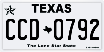 TX license plate CCD0792