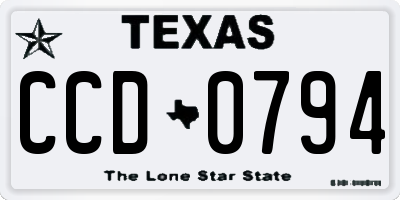 TX license plate CCD0794